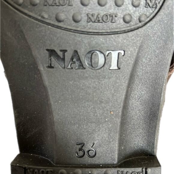 Naot Brown Leather Sandals 5 36 Flats Slides Shoes Israel - Picture 10 of 11